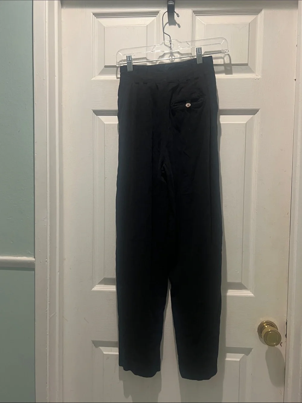 Free People Black Straight-Leg Pants